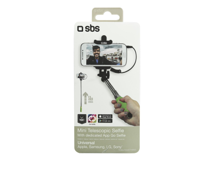 Selfie stick SBS Przewodowy Zielony